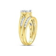 thumbnail image 3 of FB Jewels 10kt Yellow Gold Princess Diamond Bridal Wedding Ring Band Set 1 Cttw Size 7, 3 of 4