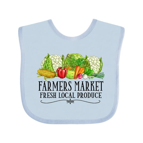 Inktastic Farmers Market Fresh Local Produce Boys or Girls Baby Bib