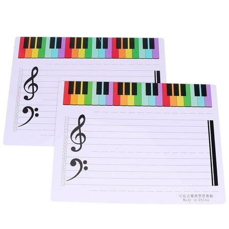DECORNIJIA 2pcs Magnetic Erasable Music Practice Whiteboard Dry Erase For Home School And Teaching Material For Taking