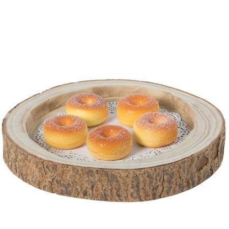 

Wood Tree Bark Indented Display Tray Serving Plate Platter Charger