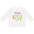 thumbnail image 3 of Inktastic Back To School Miss Talks a Lot Girls Long Sleeve Toddler T-Shirt, 3 of 5