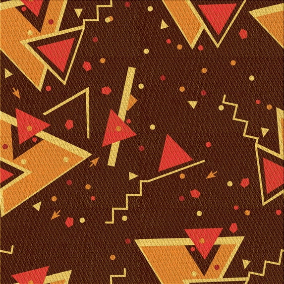 Ahgly Company Indoor Square Patterned Maroon Red Area Rugs, 8' Square