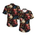 thumbnail image 3 of Goofa Rose Flowers Pattern Women's Slim-Fit Short-Sleeve V-Neck T-Shirt,Classic-Fit Short-Sleeve V-Neck T-Shirt-3X-Large, 3 of 5