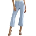 thumbnail image 3 of Womens Cotton Blend Straight Leg Cropped Pants with Pockets Light Blue X-Large, 3 of 5