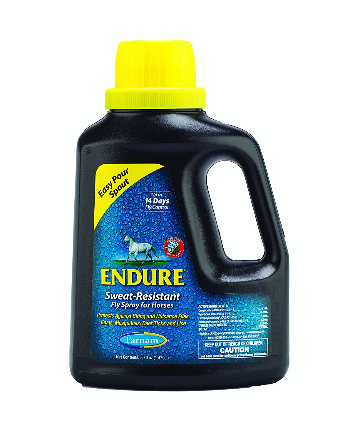 Endure SweatResistant Fly Spray for Horses, 50 oz Easy Pour Bottle