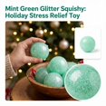 thumbnail image 3 of Christmas Glitter Squishy Stress Ball with Handcrafted Design and Sparkling Texture, Single, Mint Green, for Holiday Gifting, Toy, 3 of 4