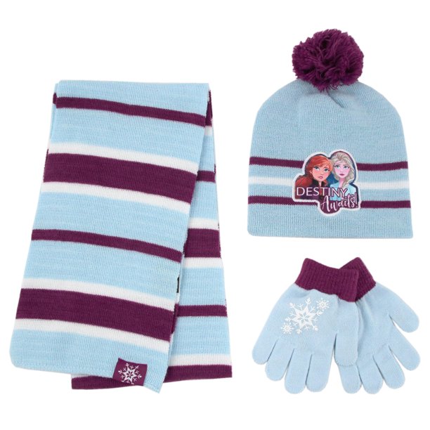Disney Girls Scarf Hat and Glove Set, Disney Frozen Elsa and Anna