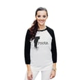 thumbnail image 2 of Thread Tank Home Roots State Vermont VT Unisex 3/4 Sleeves Baseball Raglan White Black Small, 2 of 4