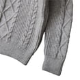 thumbnail image 4 of BXJX Girls Cable Knit Sweaters, Half Zip School Lapel Collar Long Sleeve Fall Pullover Tops Gray Size 14-15 T, 4 of 7
