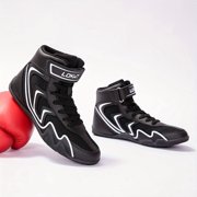 Men's & Unisex (for all-gender) Boxing Training Shoes - Lightweight Breathable Combat Sports Footwear with Anti-Slip Rubber Sole, Hook-and-Loop Closure - All-Season Gym, MMA, Kickboxing Sneakers