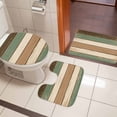 thumbnail image 4 of Farmhouse Sage Green Brown Bath Mat 3 Piece Bathroom Rug Set, Country Vintage Wooden Non Slip Bath Rug Contour Mat and Toilet Lid Cover, Absorbent Shower Mats Soft Bath Rugs and Mats Sets, 4 of 8