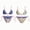 AA01_Multicolor, variant on Triangle Bikini Set for Women Swimsuit Print Tie Smocked Ruched Two Piece Floral Printed Bathing Suit Purple S