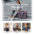 thumbnail image 5 of Tote Bag for Women - Pioneer Flower Shoulder Bag - Large Utility Work Duffle Bag with Zipper Handbag for Travel, Work, Sprots, 5 of 5