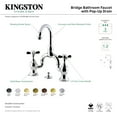 thumbnail image 3 of Kingston Brass KS7992BEX Essex Bridge Bathroom Faucet with Brass Pop-up, Polished Brass, 3 of 4