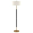 thumbnail image 2 of Evelyn&Zoe Simone 2-Light Floor Lamp with Fabric Shade, Matte Black/Brass/White, 2 of 9