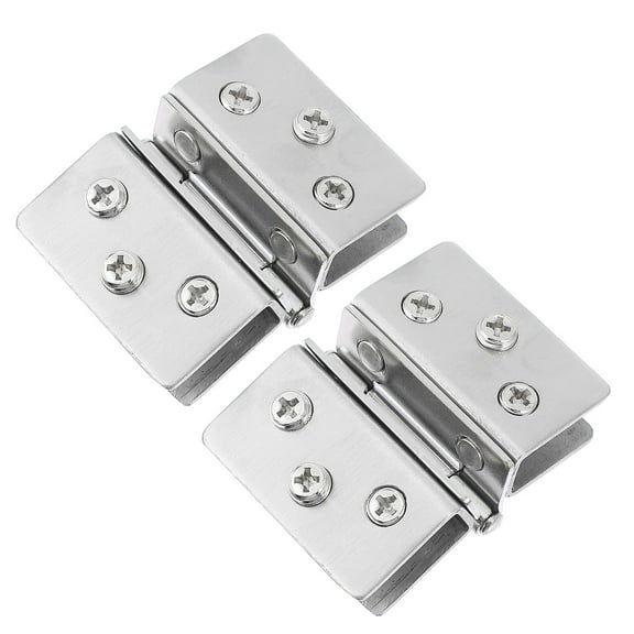 2 Pcs Glass Door Hinge Hinges Cabinet Stainless Steel Showcase