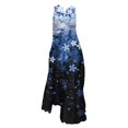 thumbnail image 2 of Gibobby Vestido largo para mujer, de verano Mujer Verano Casual Sin mangas Estampado con cuello en V Maxi Vestido suelto Boho Beach Vestido largo con bolsillos(Azul,XL), 2 of 4