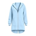 thumbnail image 4 of Girls Zip Up Hoodie Size 10 Long Sleeve Sport Solid Color Drop Shoulder Pullover Hoodies Casual Fall Toddler Girl Clothes, 4 of 6