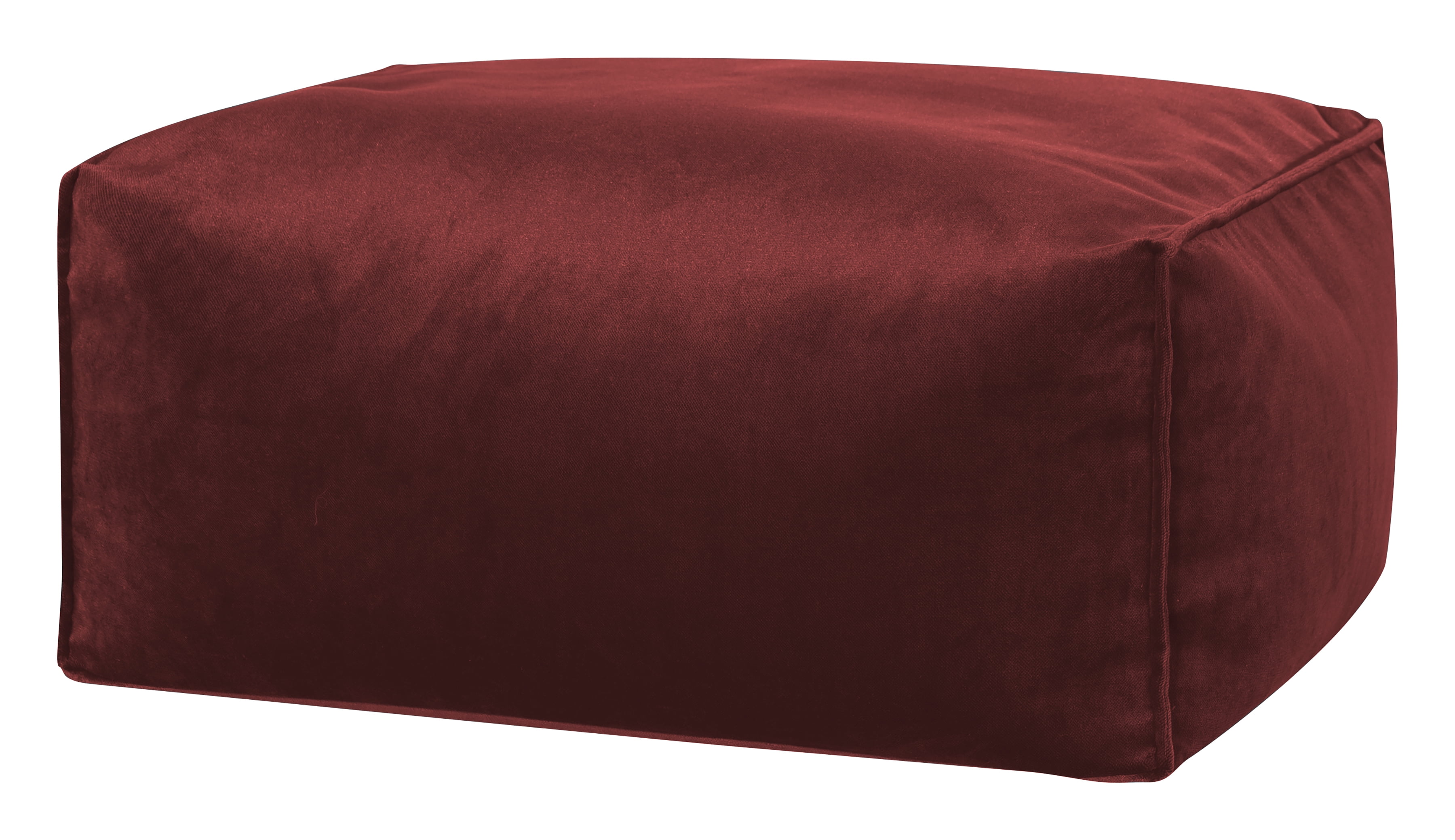 Gouchee Home Roll Velvet Masala Pouf – Rectangular Ottoman with Polystyrene Bead Fill & Luxe Velvet Cover –Lightweight Floor Cushion for Living Room, Bedroom or Office