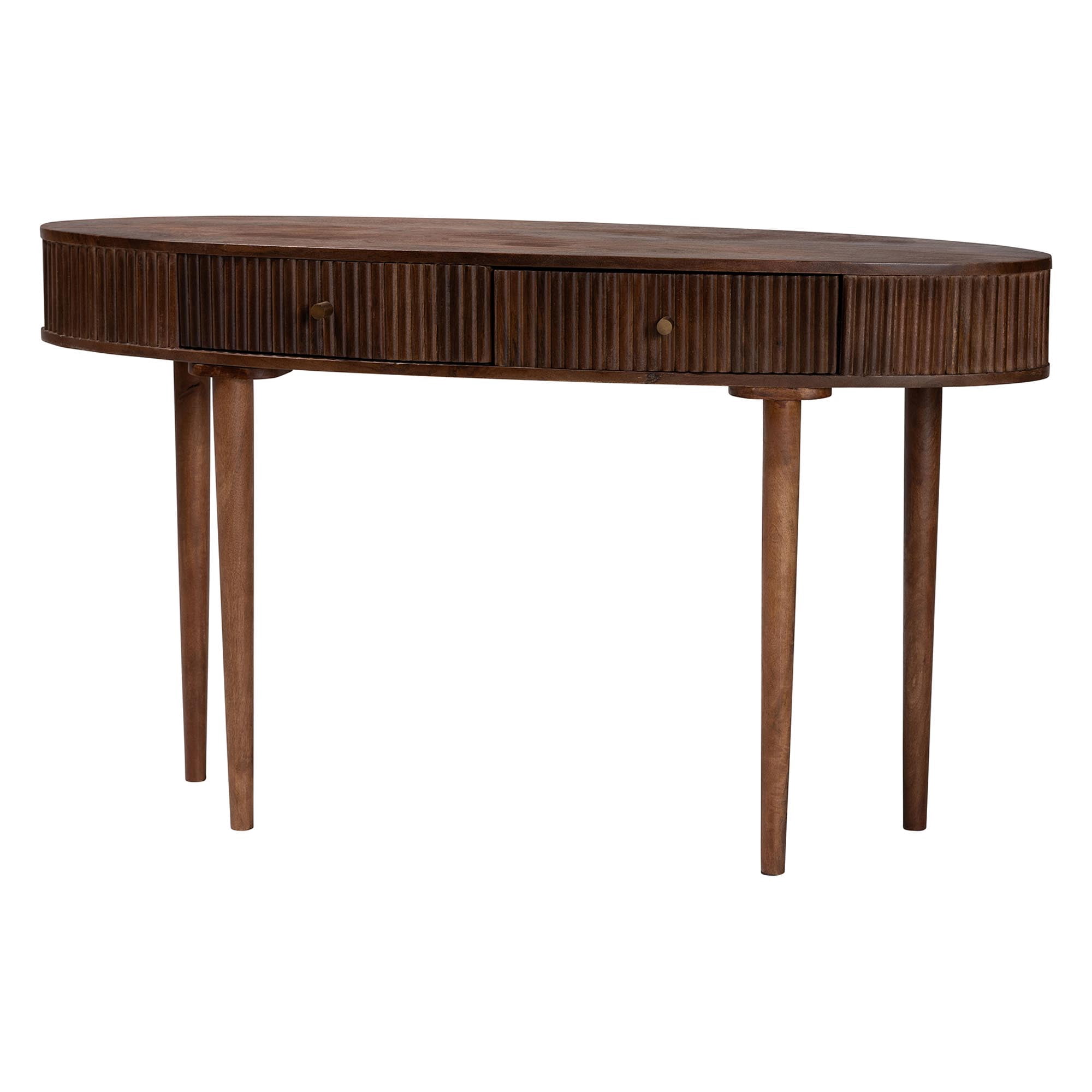 Baxton Studio Linore Rustic Console Table, Walnut Brown