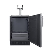القمة Sbc7br 24 واسعة 5.3 Cu. قدم. الحرة الدائمة مزدوجة الحنفية Kegerator - الفولاذ المقاوم للصدأ