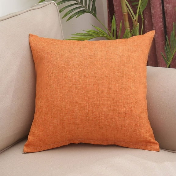 XmhyTop-A home decoration pillows, minimalist cotton linen pillows, thick pillows, home sofas, cushions, office living rooms, car lumbar supports (orange)