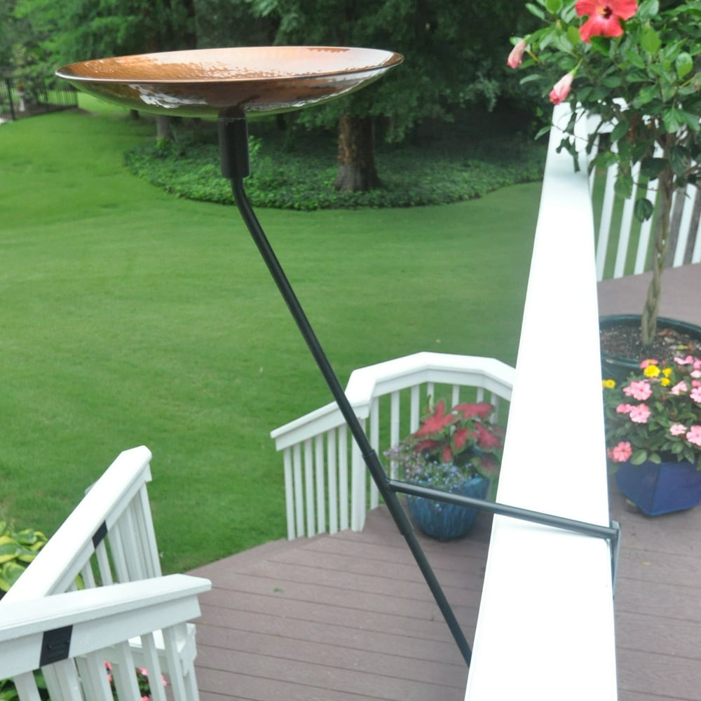Starlight Garden & Patio Torche Solid Copper Bird Bath with Deck Mount