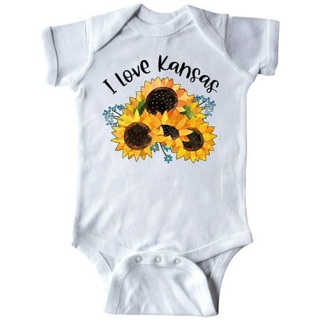 

Inktastic I Love Kansas with Sunflowers Gift Baby Boy or Baby Girl Bodysuit