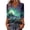 Light Green, variant on Halloween 3/4 Sleeve V Neck Shirt for Women Funny Halloween Graphic Tee Fall Winter Loose Fit Tops