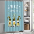 thumbnail image 3 of Cartoon Sweet Gnomes Fabric Shower Curtain Bee Daisy Flower Blue Washable Shower Curtains for Bathroom, Waterproof Bath Curtain with Hooks Home Decor 36x72in, 3 of 8