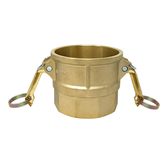 Gloxco Brass Type D Cam and Groove Hose Fitting, 3" Female Camlock x 3" Female NPT (CAM-30-D-BR)