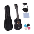 thumbnail image 3 of Ukulele para principiantes de 4 cuerdas mini niños Ukulele Guitar Compact Musical Instrument 21 '' para favores de fiesta preescolar de niños negro, 3 of 8