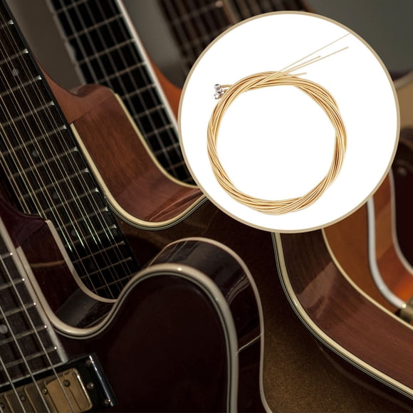 BESTYASH 1Jgo Cuerdas Para Bajo Acústico De Acero Y Latón Color Dorado Fáciles De Instalar