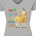 thumbnail image 4 of Inktastic Cute Christmas Fa Lla Llama Women's V-Neck T-Shirt, 4 of 5