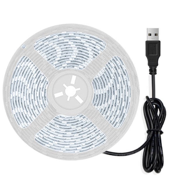 Hugtrwg Tira LED Lámpara Flexible Diodo Cinta Retroiluminación (blanco + 3 M)