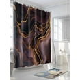 thumbnail image 3 of Abstract Marble Texture Shower Curtain, Purple Gold Waves Art Waterproof Shower Curtain Set with 12 Hooks Lightweight Washable Fabric Shower Curtains for Bathroom 72x84 Inches, 3 of 6