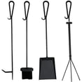 thumbnail image 3 of Cast Iron Fireplace Fire Pit Tool Set 5 Piece Toolset Poker Broom Shovel Brush, 3 of 6