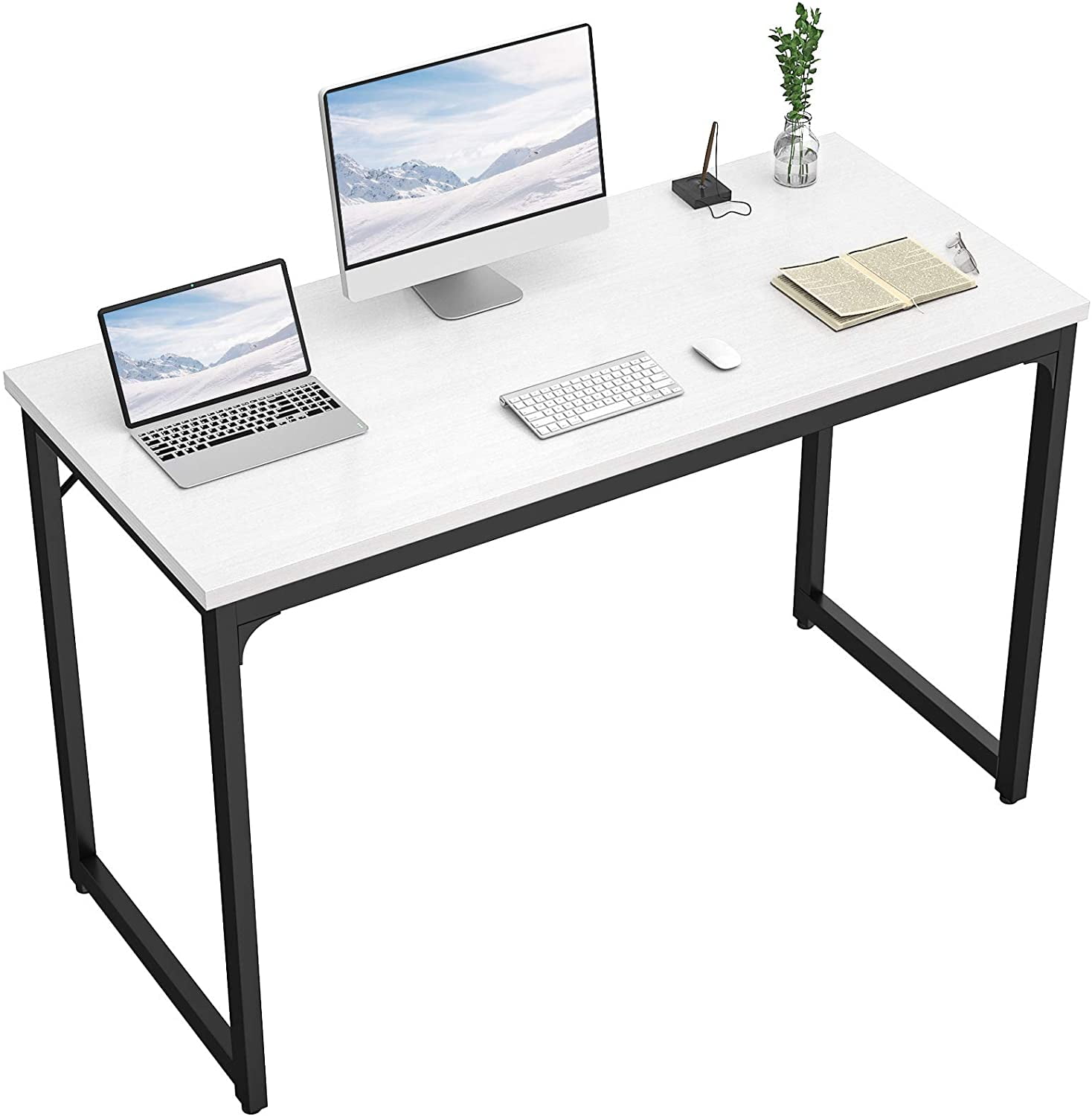 Foxemart Writing Computer Table Modern Sturdy Office Desk 32 PC Laptop Notebook Study Desk for Home Office Workstation Black 