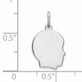thumbnail image 2 of Sterling Silver Rh-Plt Engraveable Boy Disc Charm Polish On Front/Back (14 X 10) Made In United States qm347/35p, 2 of 2