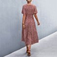 thumbnail image 5 of Moda mujer verano impreso manga corta con cuello en v volante casual vestido casual Pompotops  ghjkhdj16892, 5 of 5