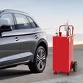 thumbnail image 5 of Fuel Caddy 20 Gallon, Portable Gas Caddy with Manual Transfer Pump, Diesel Gasoline Container with 2 Wheels, Gas Transfer Tank for Cars, Lawn Mowers, ATVs, Boats, Red, 5 of 5
