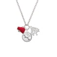 thumbnail image 2 of Delight Jewelry Silvertone Small Red Megaphone Let Things Go Fall Zoey Charm Necklace, 28", 2 of 4