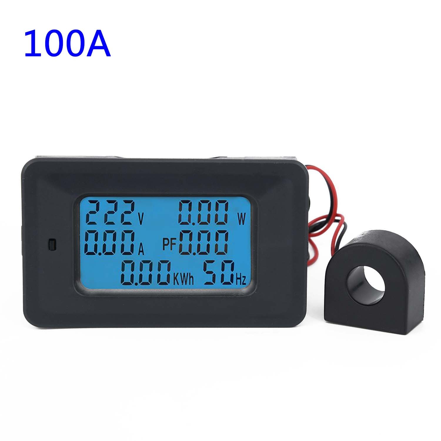 AC 110V-250V 100A LCD Digital Panel Power Watt Meter Monitor Voltmeter Ammeter