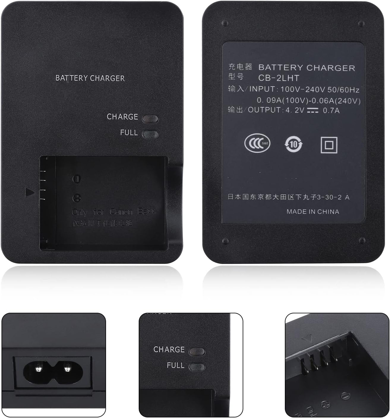 NB-13L CB-2LH Battery Charger Compatible with Canon CB-2LHT G1X G1 X Mark III G5X G5X Mark II G7X G7X Mark II III G9X G9X Mark II SX620 SX720 SX730 SX740 HS Digital Camera