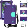 thumbnail image 6 of SaniMore Galaxy Tab A7 Lite 2021 Case wih Screen Protector, Case for Samsung Galaxy Tab A7 Lite 8.7 SM-T220, Rugged Shockproof Cover with Hand Strap, Kickstand, Carrying Shoulder Strap, Purple+Mint, 6 of 8