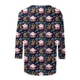 thumbnail image 5 of Camisas Navideñas Para Mujer Moda Blusa de Manga Tres Cuartos Cuello Redondo Casual Chriatmas Impreso Tops Odeerbi ODB200433, 5 of 5