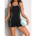 thumbnail image 4 of Charmo Womens One Piece Swimsuits Boyleg Athletic Swimwear Conservative Training Bathing Suits, 4 of 6