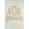 thumbnail image 6 of Women's Parchment Floral Crochet Chunky Knit Sweater - [ZhiHiMeRi] | (US 12-14)L, 6 of 12