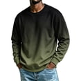 thumbnail image 2 of Mens Fashion Gradient Sweatshirt Long Sleeve Crewneck Loose Casual Pullover Tops Army Green XL, 2 of 5