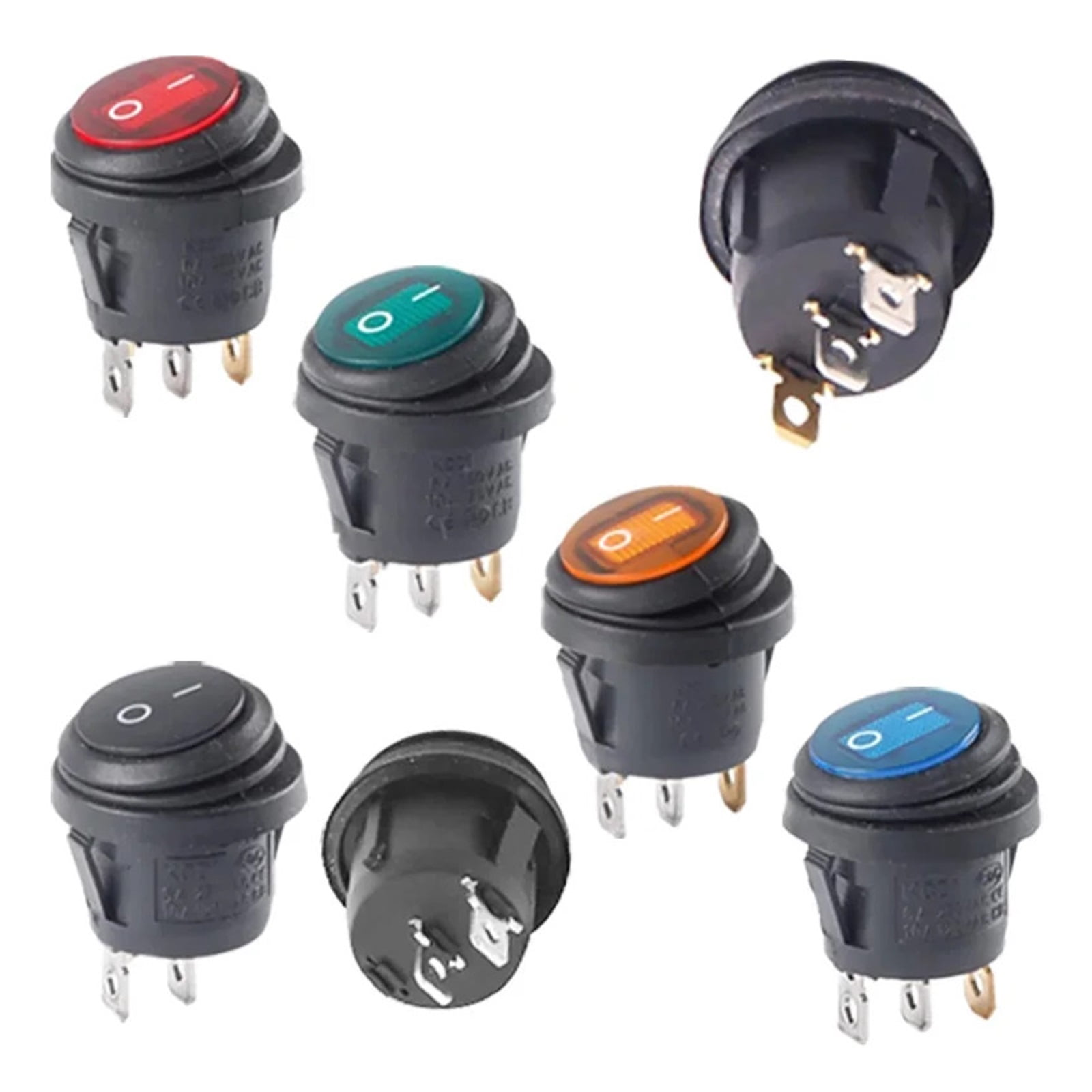 KCD1 Waterproof Round Button Rocker Switch kcd1 Boat-shaped Switches Push Button Switch ON OFF with Light 12V 220V